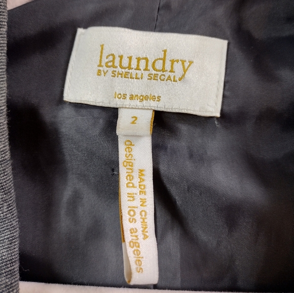 Laundry by Shelli Segal Color Block Blazer Black Gray Size 2 - Picture 5 of 7